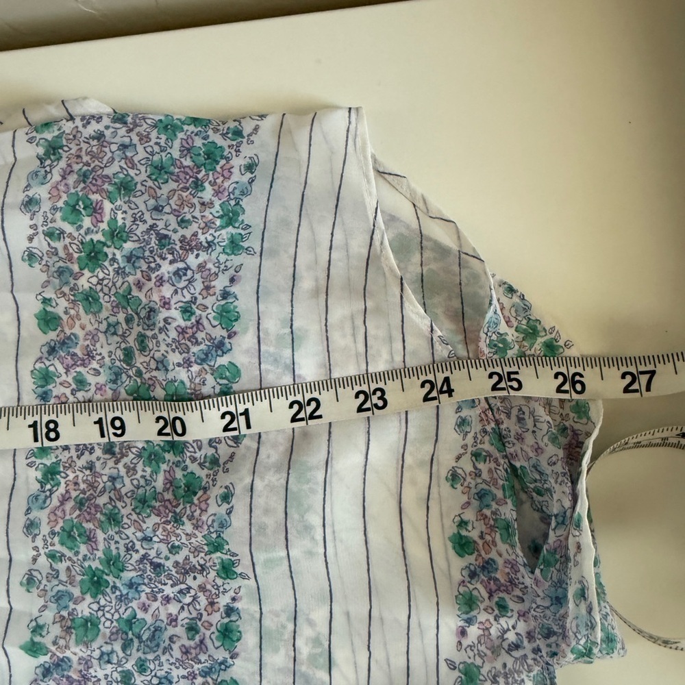 Lauren Conrad Floral Striped Women's 3/4 Sleeve Sheer Top Spring Floral Medium - Picture 6 of 6